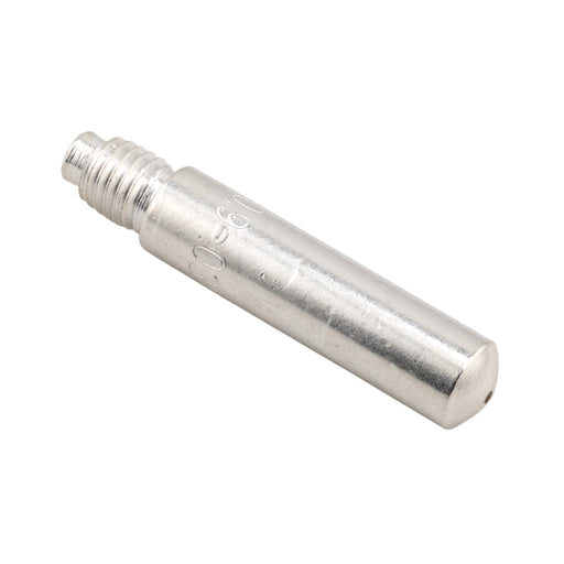 Isometric front view of CuCrZr ultra duty silver coated Tweco style 14 series 14H-35Z (Silver) contact tip