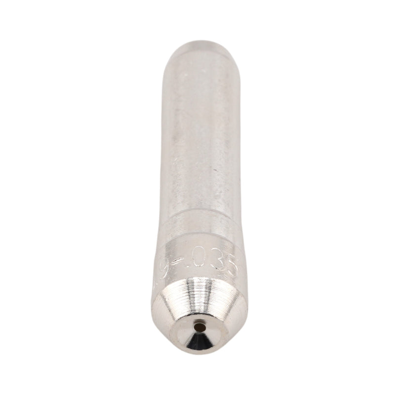 Back view of T-035Z (Silver) 0.35" CuCrZr ultra-duty silver coated contact tip