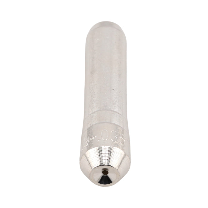 Back view of T-035Z (Silver) 0.35" CuCrZr ultra-duty silver coated contact tip