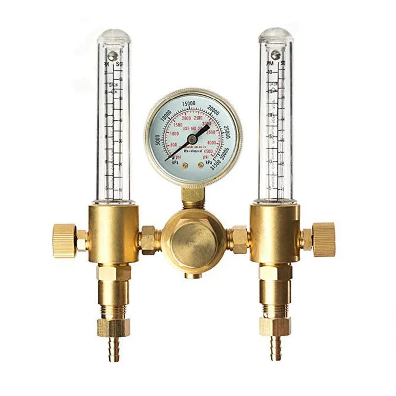 front view of dual argon flowmeter