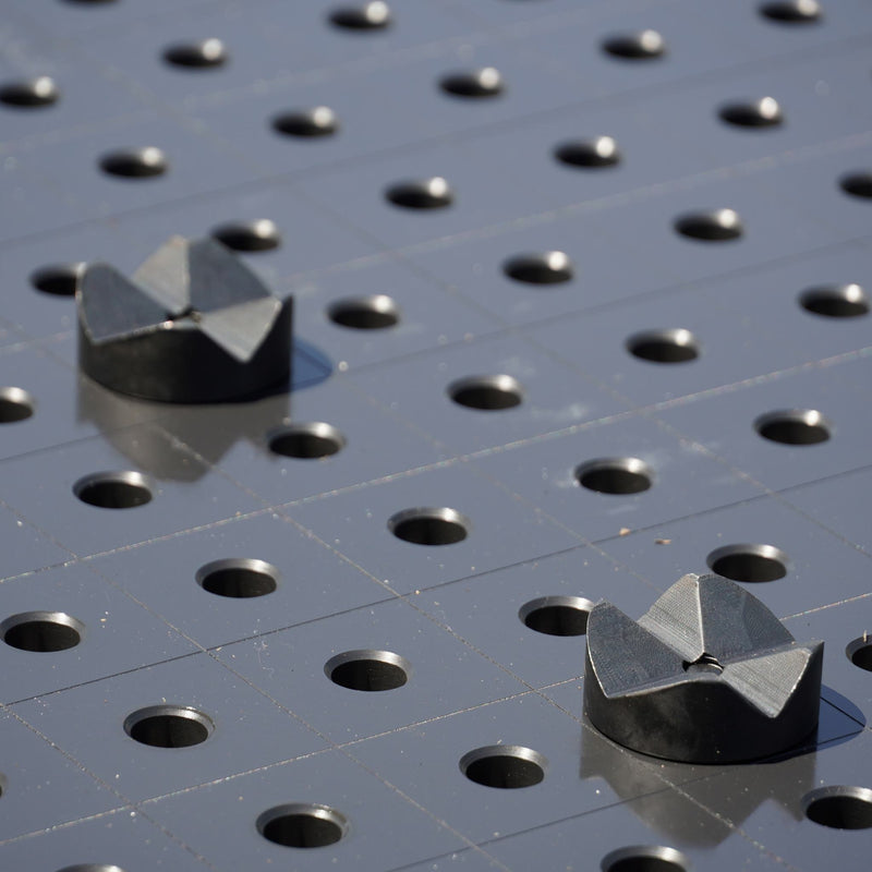 Lifestyle image of Vario Prism with Screwed-In Collar Ø 50mm for 16mm Welding Fixture Tables