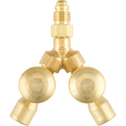 valved argon y splitter top down view