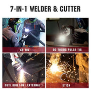 Graphic showing the YesWelder FIRSTESS CT2050 7-in-1 functionality