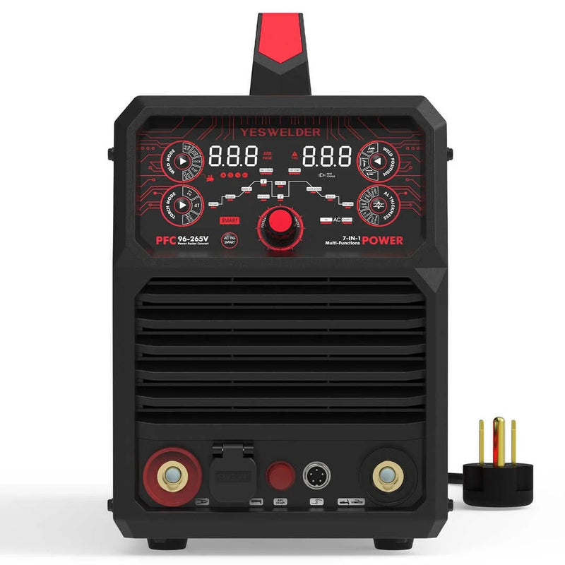 Front panel view of YesWelder FIRSTESS CT2050 showing different control ports
