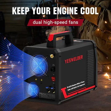 Graphic showing fan capability of YesWelder FIRSTESS CT2050 