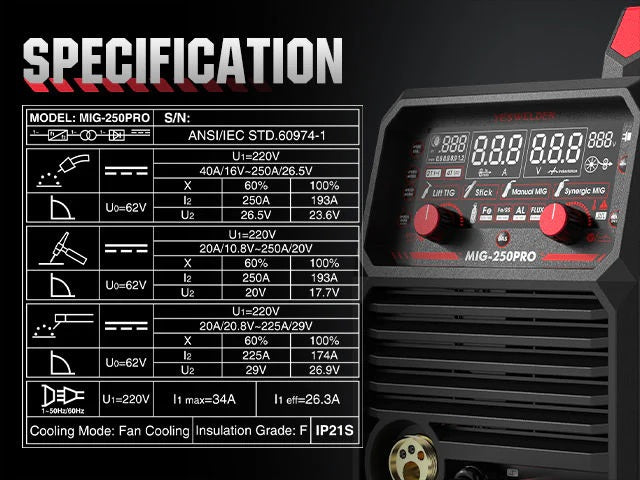 YesWelder MIG-250PRO Welder