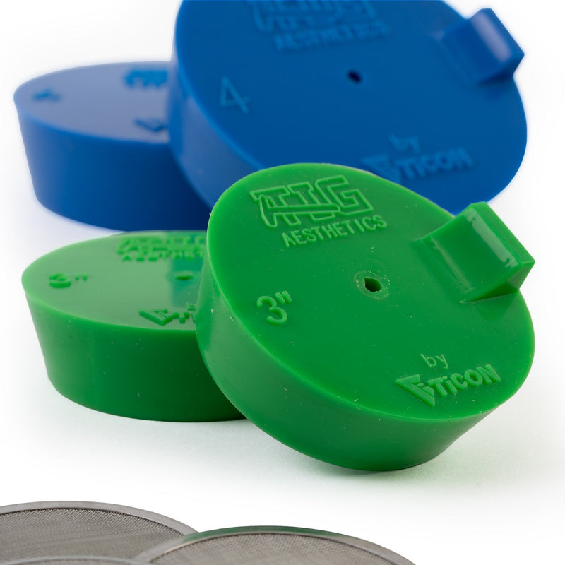 close up of silicone purge plug for 3" pipe