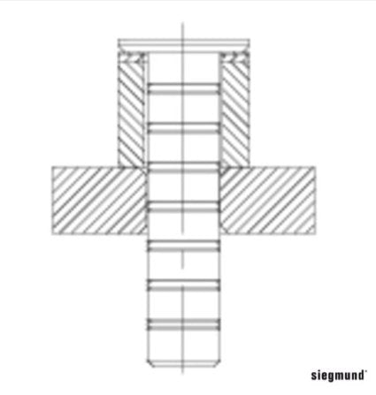 engineering drawing of a support prism for use with siegmund system 28 welding table