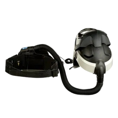 speedglas 9100MP welding helmet with adflo PAPR respirator showing hard hat