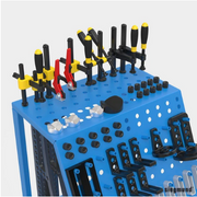 close up of siegmund tool cart filled with system 16 clamps