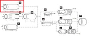 bernard mig gun parts diagram with 4491 mig nozzle highlighted