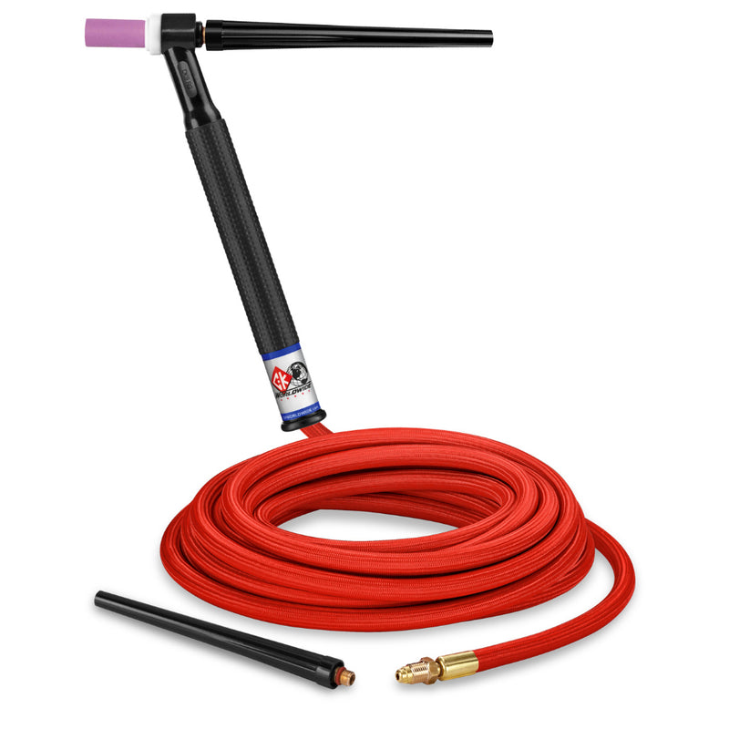 CK Worldwide 9 Rigid Head TIG Torch with 25 foot superflex power cable