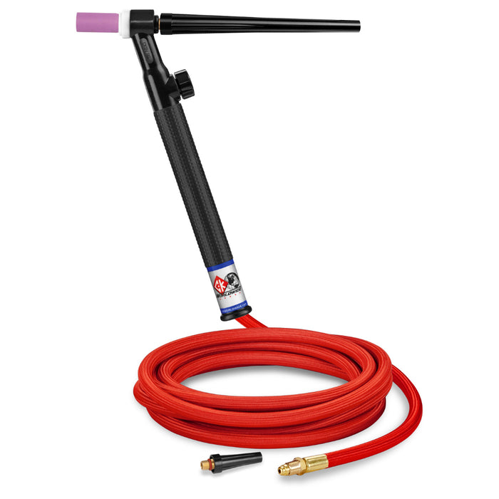 CK Worldwide 9 TIG Torch with gas valve and 12.5 foot superflex power cable