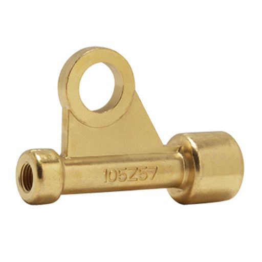 machined brass tig torch connection with 105z57 stamped on side