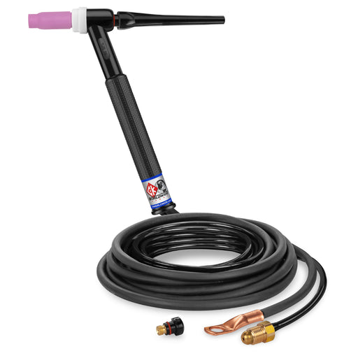 CK Worldwide Trim-Line 26 TIG Torch with 12.5 foot 2 piece rubber power cable