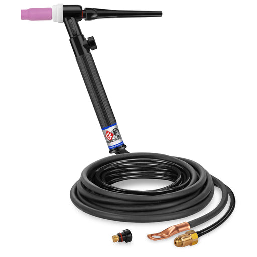 CK Worldwide Trim-Line 26 TIG Torch with gas valve and 12.5 foot 2 piece rubber power cable