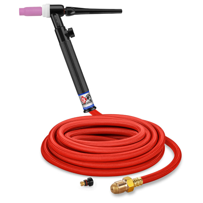 CK Worldwide Trim-Line 26 TIG Torch with gas valve and 25 foot superflex power cable