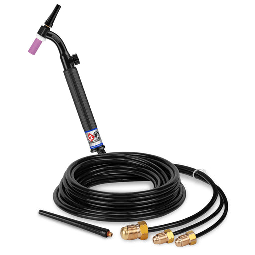 CK Worldwide CK230 300 amp water cooled Flex Head TIG Torch with gas valve and 12.5 foot rubber hoses