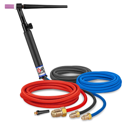 CK Worldwide CK230 300 amp water cooled TIG Torch with gas valve and 12.5 foot superflex hoses