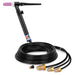 CK Worldwide Trim-Line 18 Water Cooled TIG Torch with gas valve and 12.5 foot rubber hoses