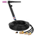 CK Worldwide Trim-Line 18 Water Cooled TIG Torch with gas valve and 25 foot rubber hoses