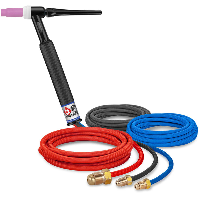 CK Worldwide 18 water cooled TIG Torch with 12.5 foot superflex hoses