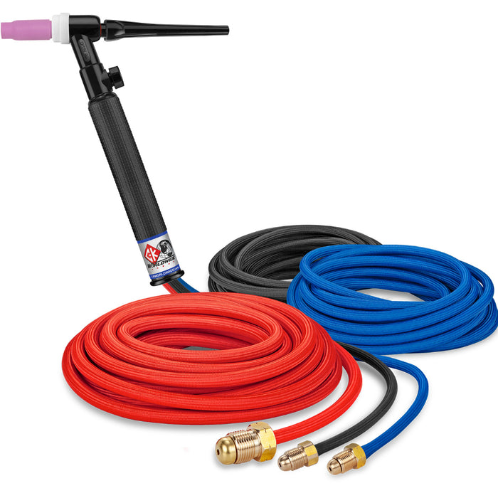 CK Worldwide 18 water cooled TIG Torch with gas valve and 25 foot superflex hoses