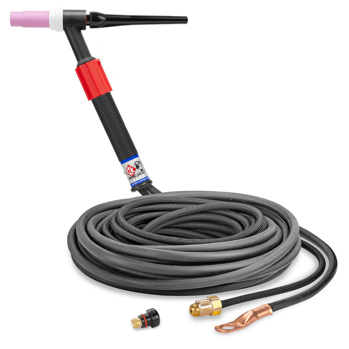 CK Worldwide Conctractor Special CKC150 TIG Torch with gas valve and 25 foot 2 piece superflex power cable