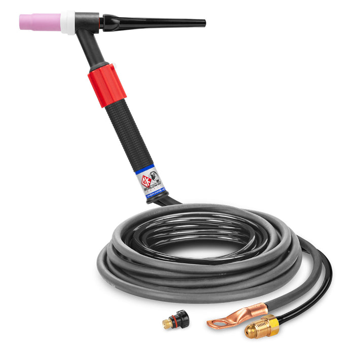 CK Worldwide Conctractor Special CKC150 TIG Torch with gas valve and 12.5 foot 2 piece rubber power cable