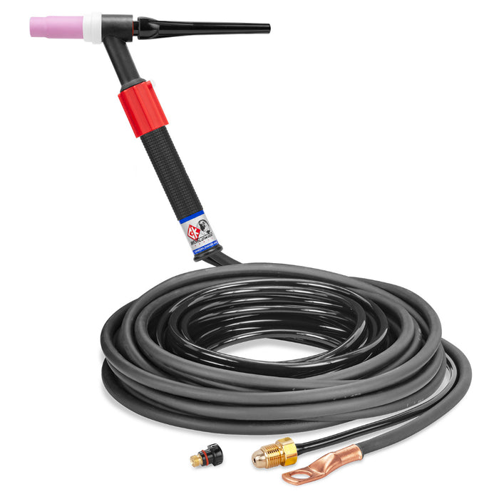 CK Worldwide Conctractor Special CKC150 TIG Torch with gas valve and 25 foot 2 piece rubber power cable