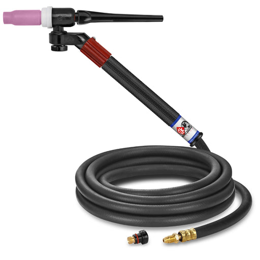 CK Worldwide FL150 Flex Loc TIG Torch with swivel head gas valve and 12.5 foot rubber power cable