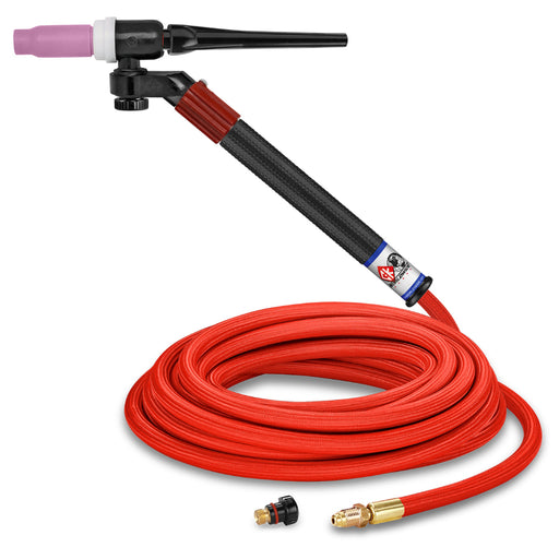 CK Worldwide FL150 Flex Loc TIG Torch with swivel head gas valve and 25 foot superflex power cable