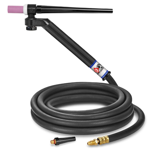 CK Worldwide FL130 Flex Loc TIG Torch with swivel head and 12.5 foot rubber power cable