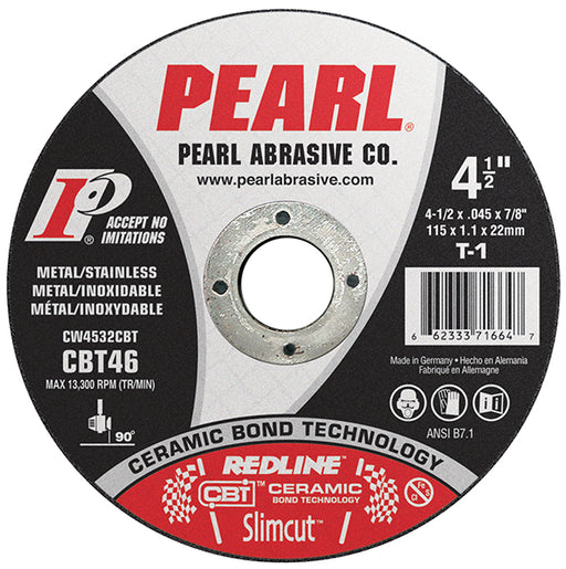 Pearl Slimcut CBT cut-off wheels, Available in both flat and depressed centers.