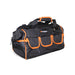 carrying bag for cougartron weld cleaners and accessories outside showing pockets for weld cleaning and etching solution