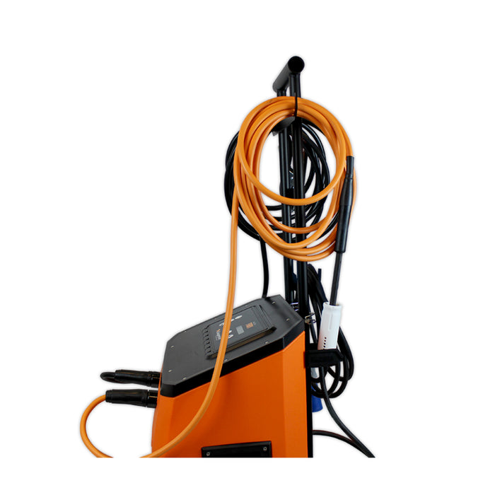cougartron fury 200 weld cleaning machine side view showing weld cleaning brush
