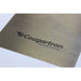 sheet of stainless steel with cougartron logo etched in to it