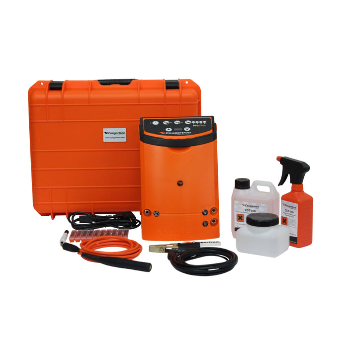 cougartron pro plus stainless steel weld cleaning machine with weld cleaning brush and solution