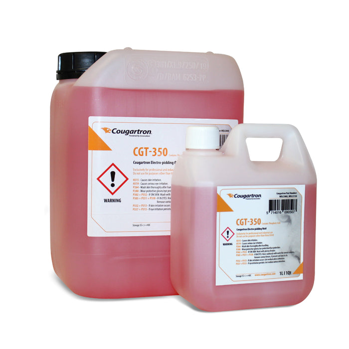 2 jugs of Cougartron CGT-350 electrochemical weld cleaning solution