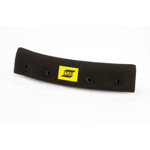 front sweat band for esab sentinel a60. black fabric with yellow esab logo showing