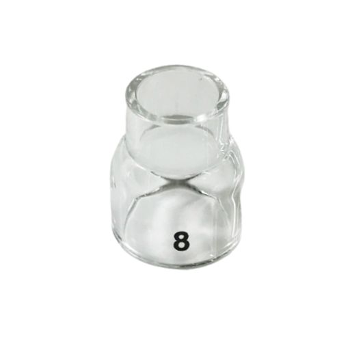 pyrex tig cup with number 8 showing