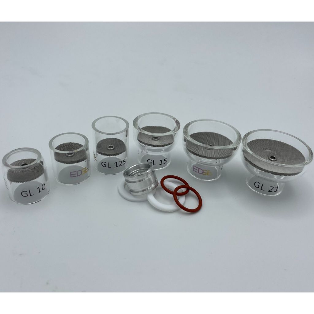 Pyrex Diffuser EDGE Pyrex Cup Kit #10-#21 With Laminar Flow Gas Diffuser — Weldready