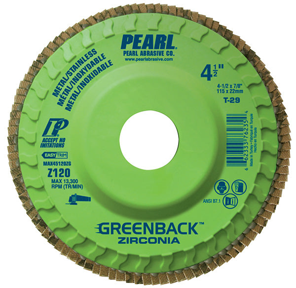 pearl greenback trimmable flap wheel