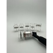 set of 5 large diameter pyrex cups with one installed on a tig torch