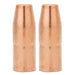 2 copper miller mig nozzles with 5/8" opening diameter