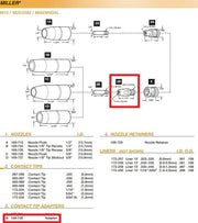 parts diagram of Miller m-series mig gun with 169278 gas diffuser contact tip holder highlighted