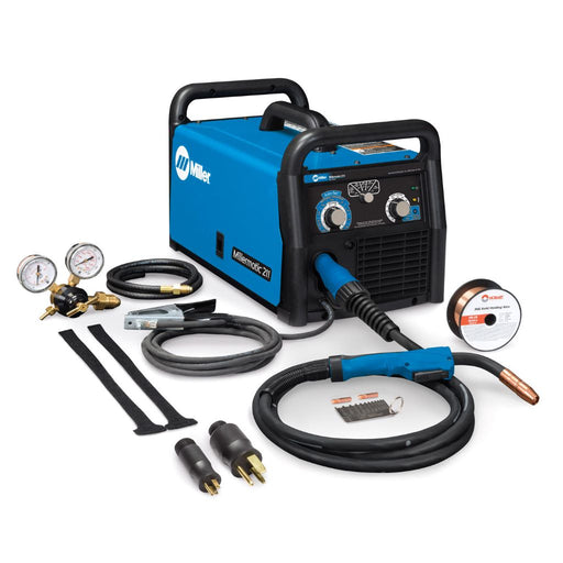 Miller Millermatic 211 mig welder package with mig torch ground clamp and hobart mig wire