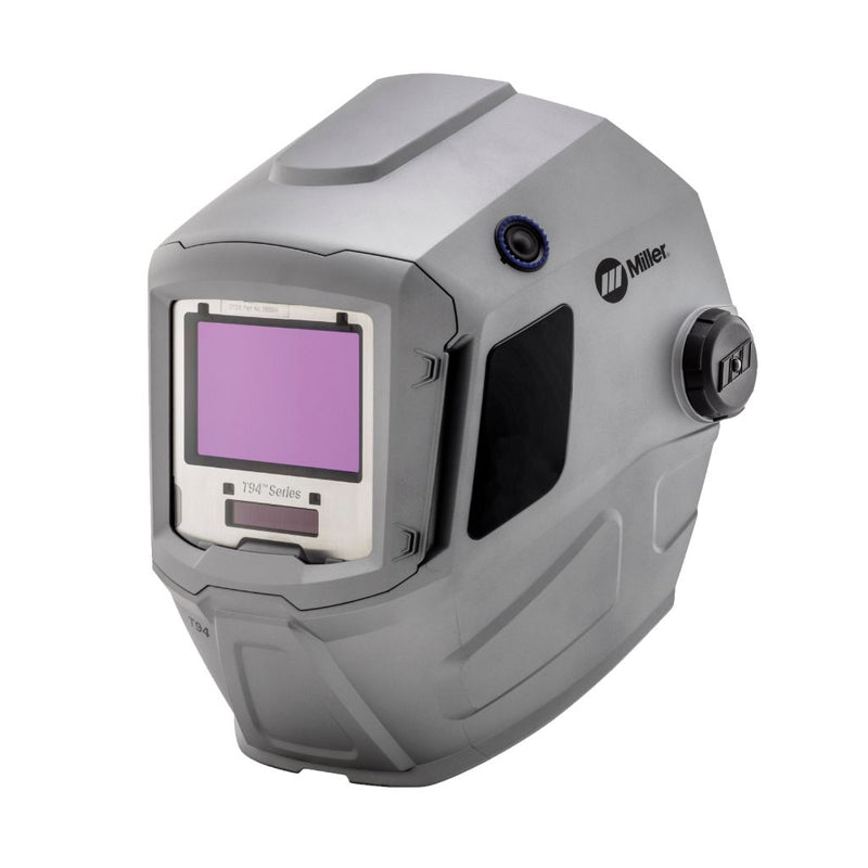 gray miller t94 welding helmet facing left
