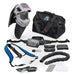 miller t94ih-r hard hat papr welding helmet with full kit layed out including carrying bag and accessories