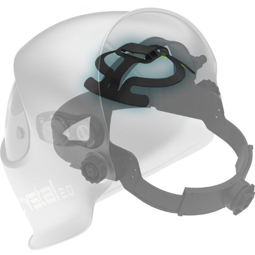 optrel halo headgear suspension pad installed on a transparant optrel crystal welding helmet